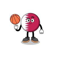 ilustração da bandeira do qatar como jogador de basquete vetor