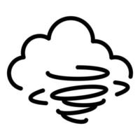 ícone de nuvem de furacão, estilo de estrutura de tópicos vetor