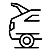 ícone do carro porta-malas aberto, estilo de estrutura de tópicos vetor