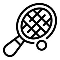 ícone de raquete de tênis, estilo de estrutura de tópicos vetor