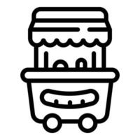 ícone de café de comida de rua, estilo de estrutura de tópicos vetor