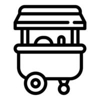 ícone de rua de comida de carrinho de mão, estilo de estrutura de tópicos vetor