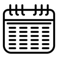 ícone de emagrecimento de calendário, estilo de estrutura de tópicos vetor