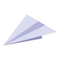 ícone de avião de papel, estilo isométrico vetor