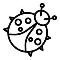 ícone de mosca joaninha, estilo de estrutura de tópicos vetor