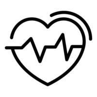 vetor de contorno do ícone de pulso cardíaco. taxa de batimentos cardíacos