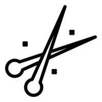ícone de agulha de penteado, estilo de contorno vetor