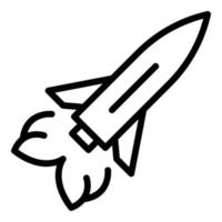 vetor de contorno do ícone de lançamento de nave espacial. foguete espacial