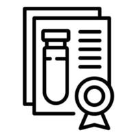 ícone do tubo de ensaio de produtos regulamentados, estilo de estrutura de tópicos vetor