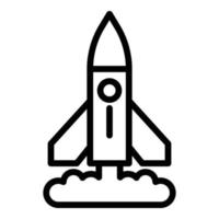 ícone de fumaça de foguete, estilo de estrutura de tópicos vetor