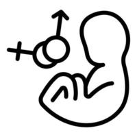ícone de embrião de bebê, estilo de estrutura de tópicos vetor