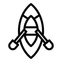 ícone de caiaque de expedição, estilo de estrutura de tópicos vetor