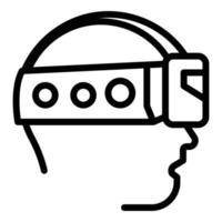 ícone de óculos virtuais de homem, estilo de estrutura de tópicos vetor