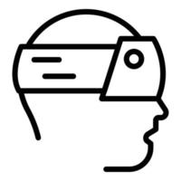 ícone de óculos de cabeça, estilo de estrutura de tópicos vetor