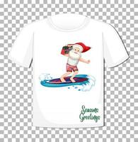 personagem de desenho animado de papai noel em camiseta isolada em fundo transparente vetor