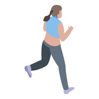garota correndo ícone, estilo isométrico vetor