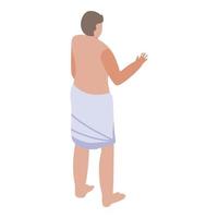 ícone de sauna de homem, estilo isométrico vetor