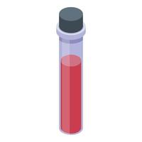 ícone do tubo de ensaio de coronavírus, estilo isométrico vetor