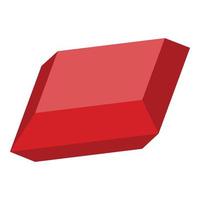 ícone de pedra preciosa vermelha, estilo isométrico vetor