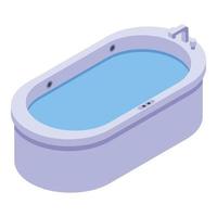 ícone de banheira jacuzzi, estilo isométrico vetor