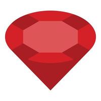 ícone de rubi vermelho puro, estilo isométrico