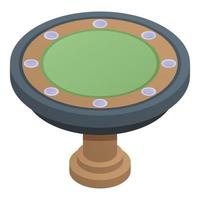 ícone da mesa redonda do cassino, estilo isométrico vetor