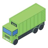ícone do caminhão de lixo, estilo isométrico vetor