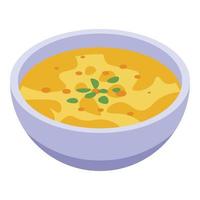 ícone de sopa de prato indiano tradicional, estilo isométrico vetor