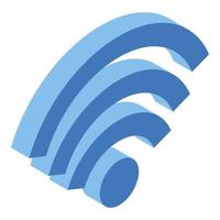 ícone de sinal wifi, estilo isométrico vetor