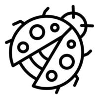 ícone adorável de joaninha, estilo de estrutura de tópicos vetor