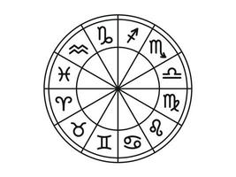 círculo astrológico dos ícones do horóscopo. constelações estelares de 12 signos do zodíaco. sinais astrológicos vetoriais para calendário, horóscopo isolado em um fundo vetor
