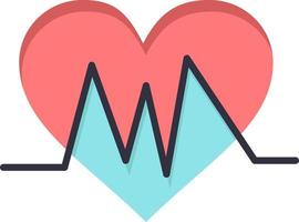 modelo de banner de ícone de vetor de ícone de cor plana de pulso de batimento cardíaco cardíaco médico