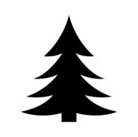 silhueta negra da árvore de natal. ícone de árvore do abeto isolado. ilustração vetorial vetor