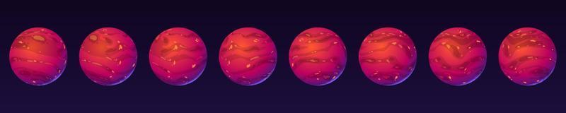 animação de rotação do planeta vermelho, movimento do globo de marte vetor