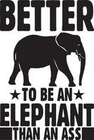 pacote de design de camiseta de elefante, design de camiseta de tipografia vetor