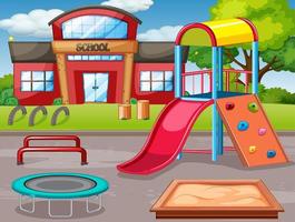 playground ao ar livre da escola vazia vetor