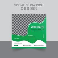 modelo de postagem médica de mídia social vetor