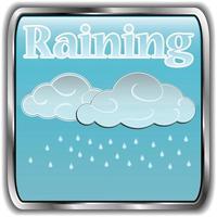ícone do clima diurno com texto chovendo vetor