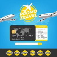 modelo de promoção de viagens para reserva online vetor