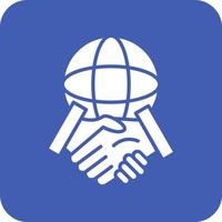 glifo de parceria global ícone de fundo da esquina vetor