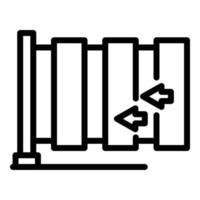 ícone de abridor de portão inteligente, estilo de estrutura de tópicos vetor