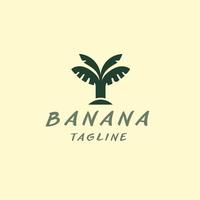 design de logotipo de banana de árvore de estilo plano. vetor