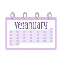 calendário com veganuary. um chamado para se tornar vegano. desafio em janeiro. informando o público sobre comida vegana e estilo plano diet.cute. vetor