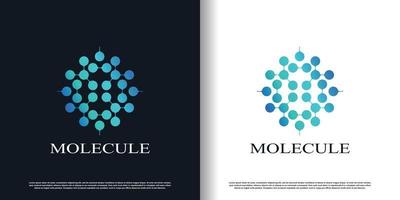 vetor de design de logotipo de molécula com vetor premium de conceito criativo