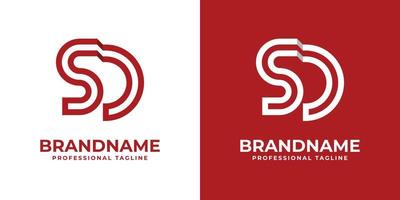 logotipo sd de letra moderno, adequado para qualquer empresa com inicial sd ou ds. vetor