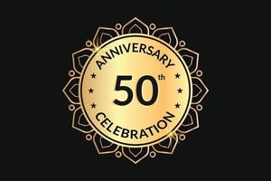 distintivo de gradiente dourado de comemoração de aniversário de 50 anos.