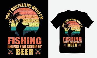 camiseta de pesca ou design de camiseta retrô vetor