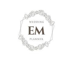 coleção de logotipos de monograma de casamento de letras iniciais, modelos modernos minimalistas e florais desenhados à mão para cartões de convite, salve a data, identidade elegante para restaurante, boutique, café em vetor