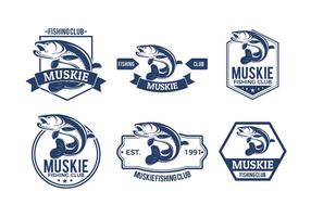 Emblema de peixe de muskie vetor grátis