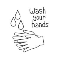 projeto de ilustração vetorial de lavar as mãos com água vetor